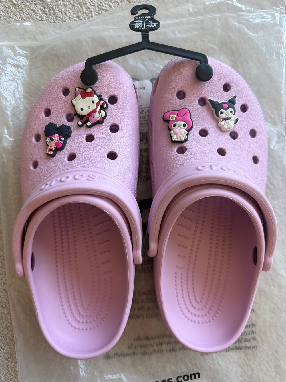 Pink crocs